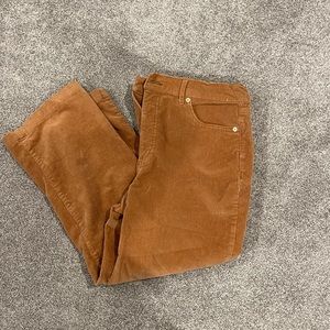 Express Highwaisted Wide Leg Cropped Corduroy Jeans-Size 8